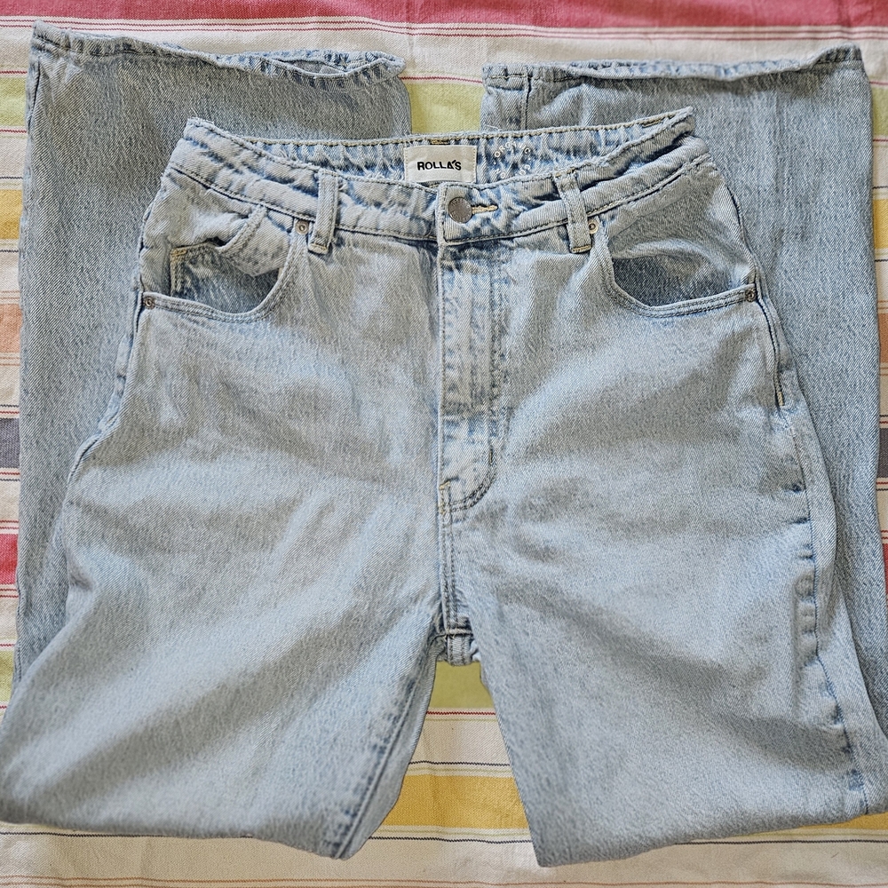ROLLA'S Eastcoast Crop Flare--High Rise Flare In Light Blue
